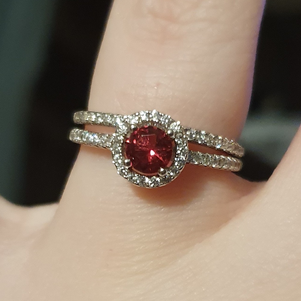 Imitation Ruby Engagement Set